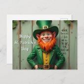 Cartes Pour Fêtes Annuelles Joyeux Saint Patrick's Day Leprechaun (Devant / Derrière)