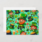 Cartes Pour Fêtes Annuelles Joyeux Saint Patrick's Day Leprechaun (Devant / Derrière)