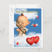 Cartes Pour Fêtes Annuelles Joyeux Saint-Valentin cupide (Devant / Derrière)