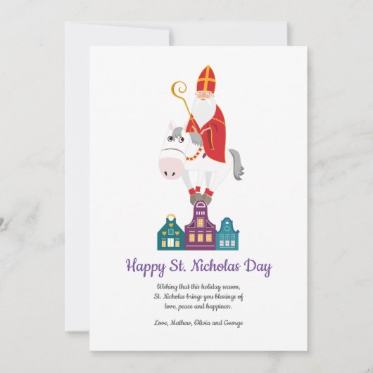 Cartes Pour Fêtes Annuelles Joyeux salut de la Saint-Nicolas (Devant)