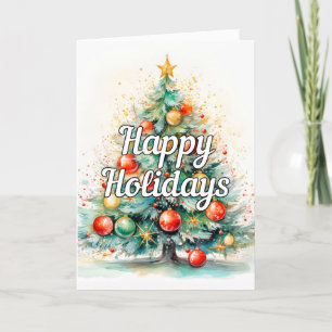 Cartes Pour Fêtes Annuelles Joyeux sapin de Noël décoratif festif
