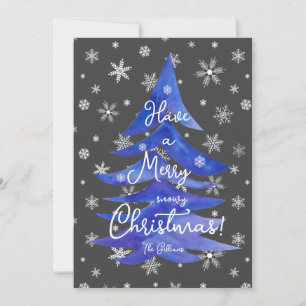 Cartes Pour Fêtes Annuelles Joyeux sapin de Noël enneigé