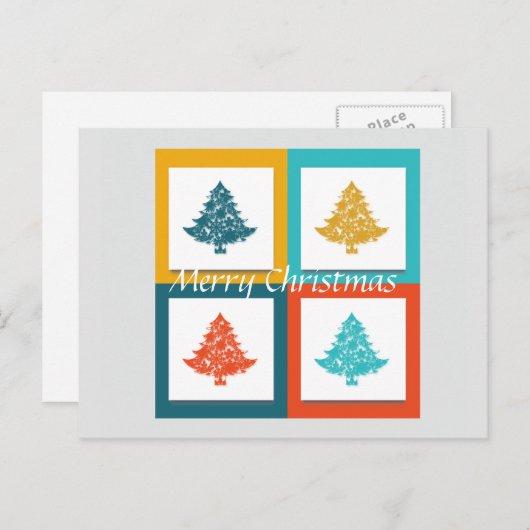 Cartes Pour Fêtes Annuelles Joyeux sapin décoratif (Devant / Derrière)