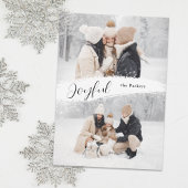 Cartes Pour Fêtes Annuelles Joyeux Script avec Snowy Brushstroke 2 photo