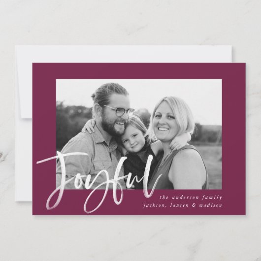 Cartes Pour Fêtes Annuelles Joyeux Script Berry Purple Photo (Devant)