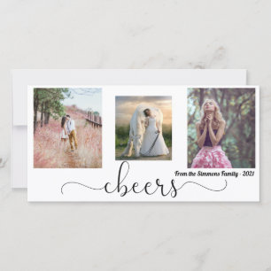 Cartes Pour Fêtes Annuelles Joyeux script Bonne année Collage de photos de fam