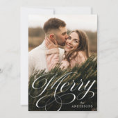 Cartes Pour Fêtes Annuelles Joyeux script de calligraphie (Devant)