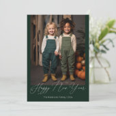 Cartes Pour Fêtes Annuelles Joyeux script de l'année nouvelle photo (Debout devant)