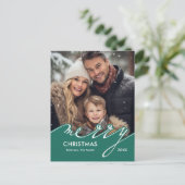 Cartes Pour Fêtes Annuelles Joyeux script de Noël (Debout devant)