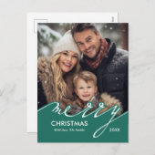 Cartes Pour Fêtes Annuelles Joyeux script de Noël (Devant / Derrière)