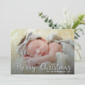 Cartes Pour Fêtes Annuelles Joyeux script de Noël (Debout devant)