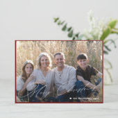 Cartes Pour Fêtes Annuelles Joyeux script de Noël 3 photo (Debout devant)