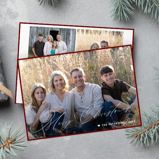 Cartes Pour Fêtes Annuelles Joyeux script de Noël 3 photo