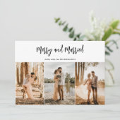 Cartes Pour Fêtes Annuelles Joyeux script de Noël Couple photo (Debout devant)