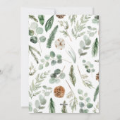 Cartes Pour Fêtes Annuelles Joyeux script de Noël de feuillage moderne chic (Dos)