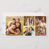 Cartes Pour Fêtes Annuelles Joyeux script de Noël Holly Bow 6 Photos (Dos)