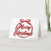 Cartes Pour Fêtes Annuelles Joyeux script de Noël moderne Red Ribbon Bow (Devant)
