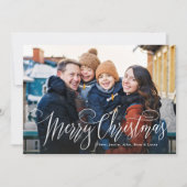 Cartes Pour Fêtes Annuelles Joyeux script de Noël simple rouge quatre photo (Devant)