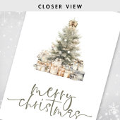 Cartes Pour Fêtes Annuelles Joyeux script de sage d'arbre de Noël plié