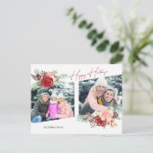 Cartes Pour Fêtes Annuelles Joyeux Script Floral Diagonal 2-Photo (Debout devant)