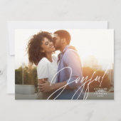 Cartes Pour Fêtes Annuelles Joyeux script moderne une photo vert Noël Hol (Devant)