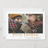 Cartes Pour Fêtes Annuelles Joyeux script or noël tartan vert photo (Devant)