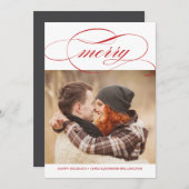 Cartes Pour Fêtes Annuelles Joyeux script photo (Devant / Derrière)