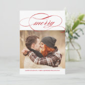 Cartes Pour Fêtes Annuelles Joyeux script photo (Debout devant)