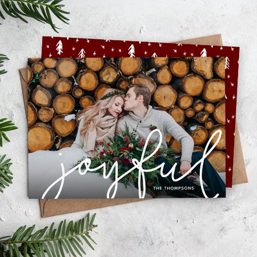Cartes Pour Fêtes Annuelles Joyeux Script Photo Overlay