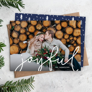 Cartes Pour Fêtes Annuelles Joyeux Script Photo Overlay