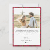 Cartes Pour Fêtes Annuelles Joyeux script plaid et marié Noël nouveau (Dos)