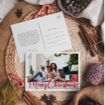 Cartes Pour Fêtes Annuelles Joyeux Script Rouge Festif Noël Année En Revue<br><div class="desc">Célébrez la saison avec ce script rouge festif Joyeux Noël année en revue carte postale vacances avec une touche de charme élégant. Le design chic présente une palette de couleurs simples rouge et blanc, évoquant l'esprit cosy de l'hiver. Son attrait moderne et unique et sa formulation rustique créent un équilibre...</div>