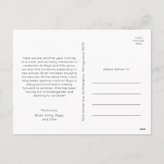 Cartes Pour Fêtes Annuelles Joyeux Script Rouge Festif Noël Année En Revue (Dos)