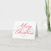 Cartes Pour Fêtes Annuelles Joyeux script rouge Noël (Devant)