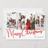 Cartes Pour Fêtes Annuelles Joyeux script rouge Noël 7 photo (Devant)