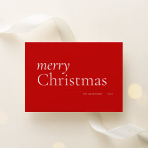 Cartes Pour Fêtes Annuelles Joyeux Serif simple rouge