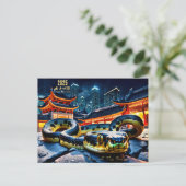 Cartes Pour Fêtes Annuelles Joyeux serpent du Nouvel An chinois 2025 HPostC (Debout devant)