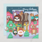 Cartes Pour Fêtes Annuelles Joyeux Slothmas (Devant / Derrière)
