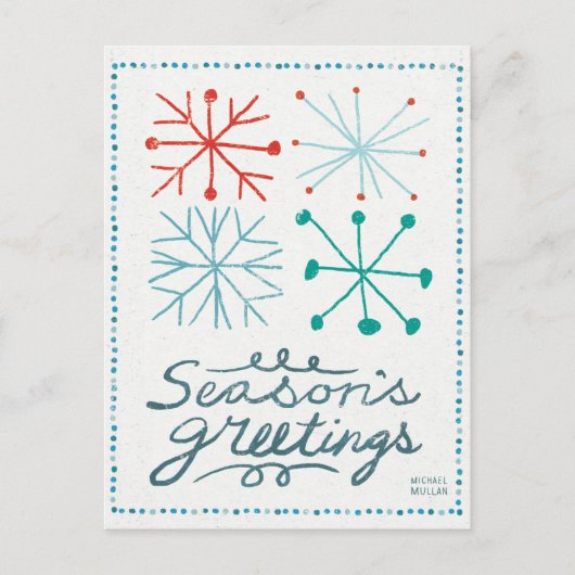 Cartes Pour Fêtes Annuelles Joyeux Snowflakes Noël (Devant)