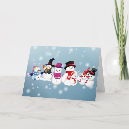 Cartes Pour Fêtes Annuelles Joyeux Snowmen (Devant)