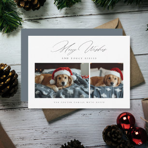 Cartes Pour Fêtes Annuelles Joyeux souhaits Baisers Doggy 2 Photo Animal Noël