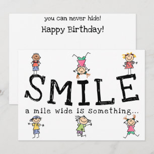 Cartes Pour Fêtes Annuelles Joyeux Sourire D'Anniversaire Un Mil De Large Est 