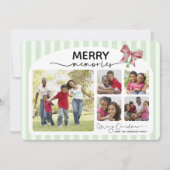 Cartes Pour Fêtes Annuelles Joyeux souvenirs Photo Collage Bow Noël (Devant)