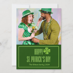 Cartes Pour Fêtes Annuelles Joyeux St. patrick jour photo de famille Shamrock