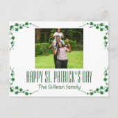 Cartes Pour Fêtes Annuelles Joyeux St. patrick jour photo de famille Shamrock (Devant)