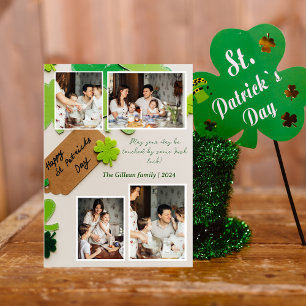Cartes Pour Fêtes Annuelles Joyeux St. patrick jour photo de famille Shamrock