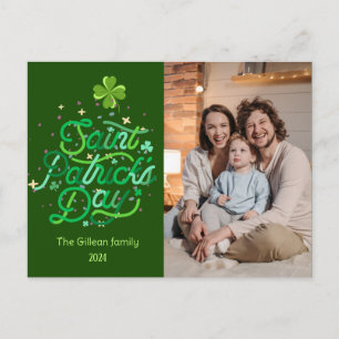Cartes Pour Fêtes Annuelles Joyeux St. patrick jour photo de famille Shamrock