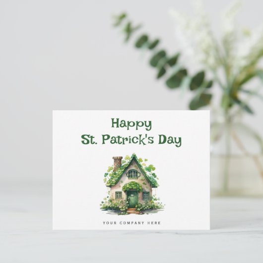Cartes Pour Fêtes Annuelles Joyeux St. Patrick's Day Four Leaf Clover Realty (Debout devant)