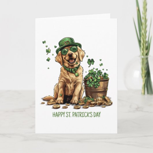 Cartes Pour Fêtes Annuelles Joyeux St. Patrick's Day Labrador Retriever Dog (Devant)