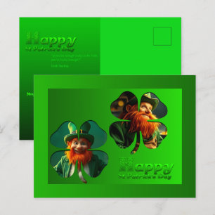 Cartes Pour Fêtes Annuelles Joyeux St Patrick's Day Leprechaun Ajouter Photo P